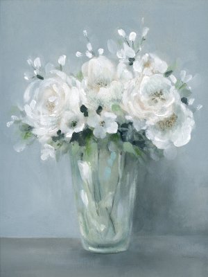 All White Blooms by Carol Robinson Oil Painting