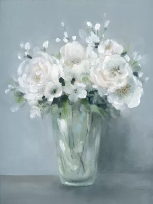 All White Blooms by Carol Robinson Oil Painting