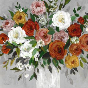 Autumnal Roses Oil painting by Carol Robinson