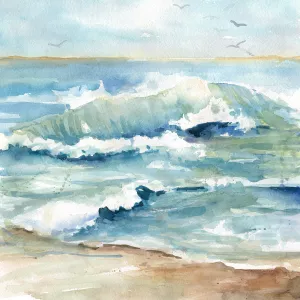 Beach Waves Oil Painting by Carol Robinson - Bestsellers