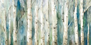 Birch River Walk by Carol Robinson Oil Painting