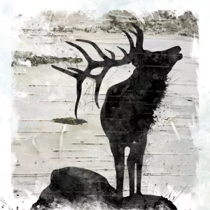 Birchbark Elk by Carol Robinson Oil Painting