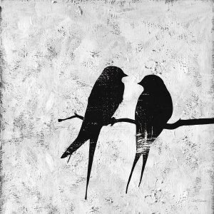 Bird Silhouette II by Carol Robinson Oil Painting