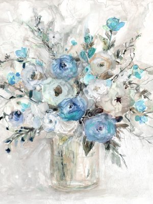 Blue Contemporary Bouquet by Carol Robinson Oil Painting