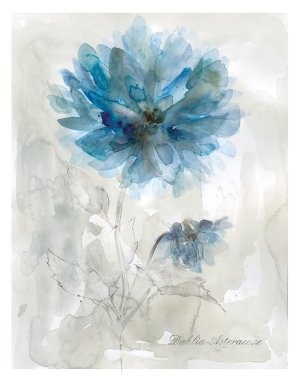 Blue Dahlia by Carol Robinson Oil Painting