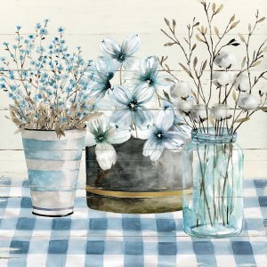 Blue Farmhouse by Carol Robinson Oil Painting