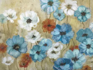 Blue Flower Field by Carol Robinson Oil Painting