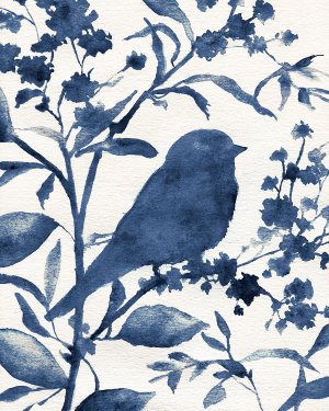 Bluebird Silhouette I by Carol Robinson Oil Painting