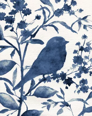 Bluebird Silhouette I Oil Painting by Carol Robinson - Contemporary