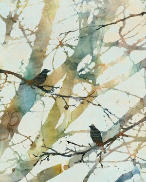 Botanical Birds II by Carol Robinson Oil Painting