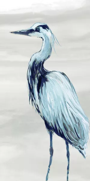 By The Sea Crane II Oil Painting by Carol Robinson - Contemporary