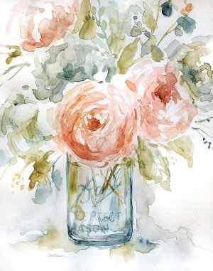 Cabbage Roses I by Carol Robinson Oil Painting