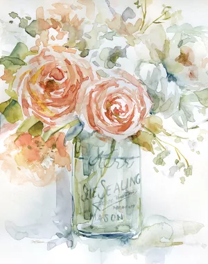 Cabbage Roses II by Carol Robinson Oil Painting