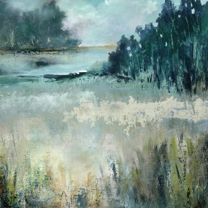 Calm River Valley by Carol Robinson Oil Painting