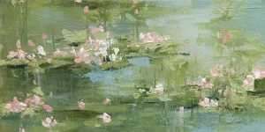 Celadon Waterlilies I by Carol Robinson Oil Painting