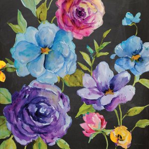 Chalk Flower Medley I by Carol Robinson Oil Painting