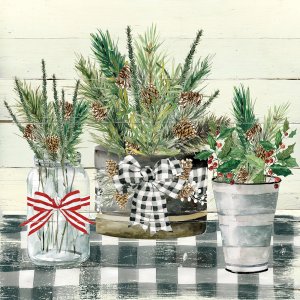 Christmas Gingham II by Carol Robinson Oil Painting