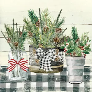 Christmas Gingham II Oil Painting by Carol Robinson - Bestsellers