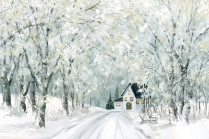 Christmas Lane by Carol Robinson Oil Painting