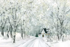 Christmas Lane Oil Painting by Carol Robinson - Bestsellers
