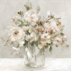 Classic White Roses by Carol Robinson Oil Painting
