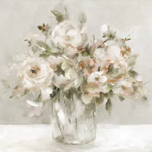 Classic White Roses by Carol Robinson Oil Painting