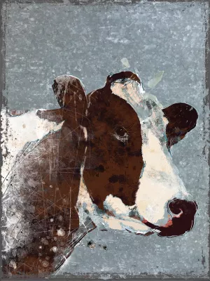 Cow On Galvanized Metal by Carol Robinson Oil Painting
