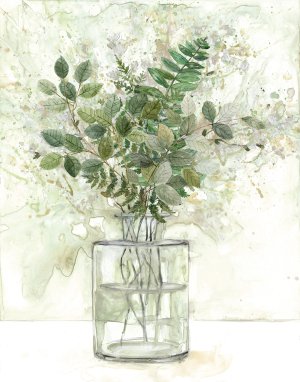 Delicate Greenery I Oil painting by Carol Robinson