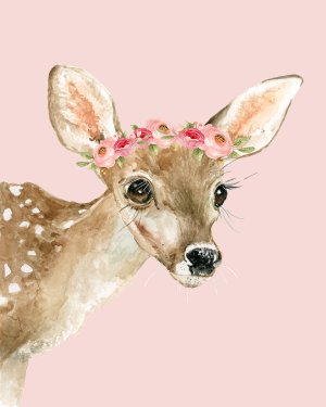 Fawn Dressed Up by Carol Robinson Oil Painting