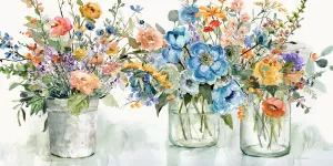 Flower Markey Display by Carol Robinson Oil Painting