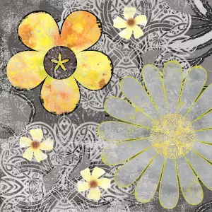 Flower Power Yellow II by Carol Robinson Oil Painting