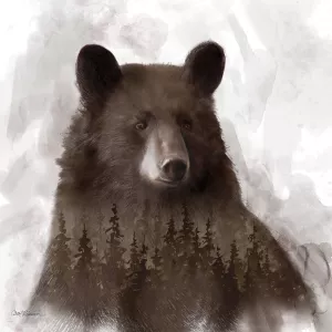 Forest Bear Oil Painting by Carol Robinson - Contemporary