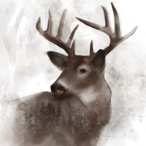 Forest Deer by Carol Robinson Oil Painting