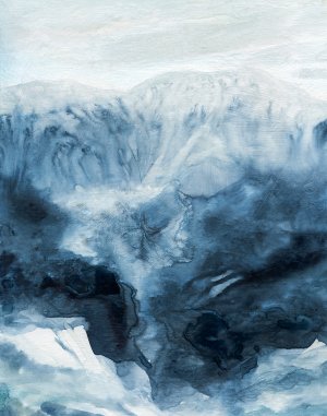 Glacier Mountain Pass by Carol Robinson Oil Painting
