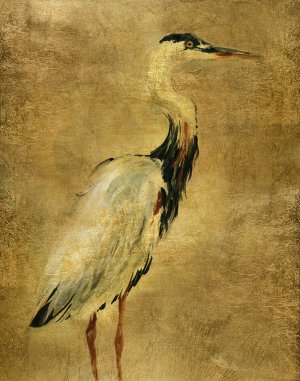 Gold Crane at Dusk I by Carol Robinson Oil Painting