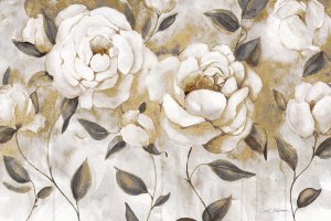 Golden White Roses by Carol Robinson Oil Painting