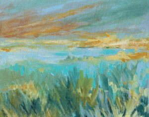Grassy Beach by Carol Robinson Oil Painting