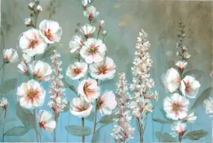 Hollyhock Morning by Carol Robinson Oil Painting