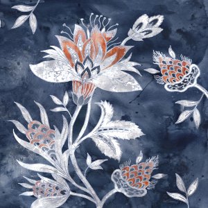 Indigo Jacobean I by Carol Robinson Oil Painting