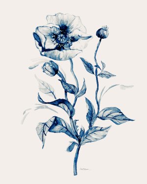 Indigo Wild Roses II by Carol Robinson Oil Painting