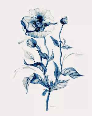 Indigo Wild Roses II by Carol Robinson Oil Painting