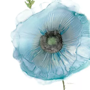 Iridescent Blue Poppy II by Carol Robinson Oil Painting