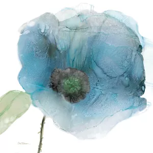 Iridescent Blue Poppy III by Carol Robinson Oil Painting