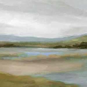 Lake in the Foothills Oil Painting by Carol Robinson - Contemporary