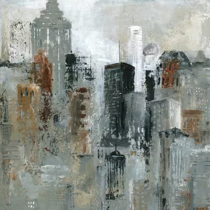 Lights of the City I Oil Painting by Carol Robinson - Contemporary