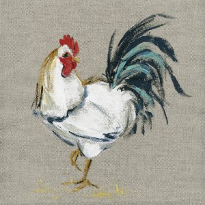 Linen Rooster II by Carol Robinson Oil Painting