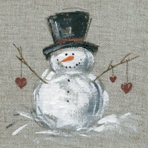 Linen Snowman II by Carol Robinson Oil Painting