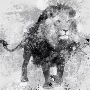 Lion Oil Painting by Carol Robinson - Contemporary