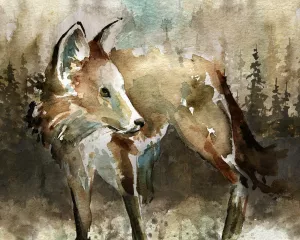 Lodge Twilight I Oil Painting by Carol Robinson - Contemporary