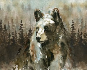 Lodge Twilight II by Carol Robinson Oil Painting
